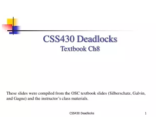 CSS430 Deadlocks Textbook Ch8