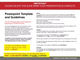 Powerpoint Template  and Guidelines