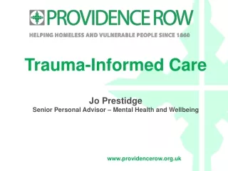 trauma informed care jo prestidge senior personal advisor mental health and wellbeing