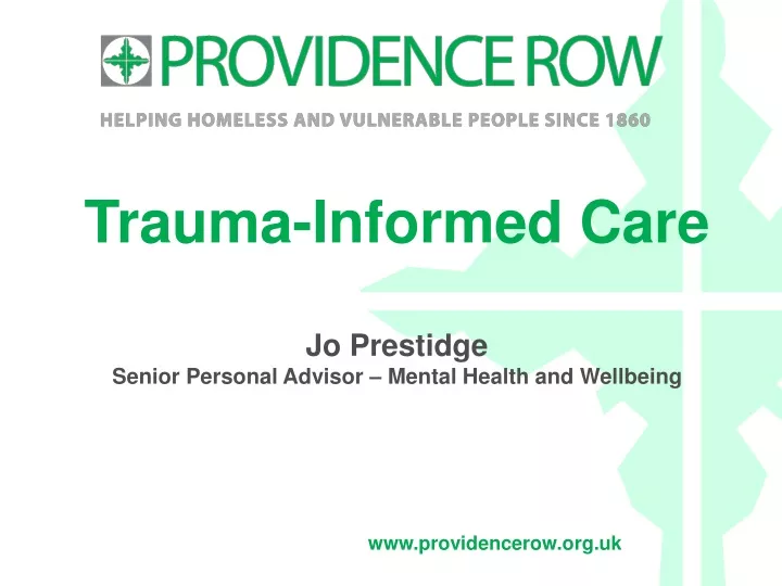 trauma informed care jo prestidge senior personal advisor mental health and wellbeing