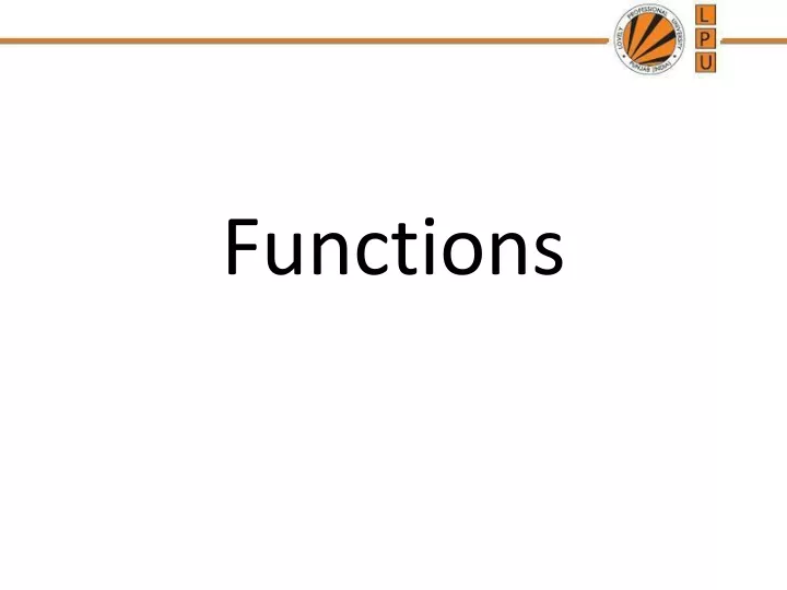 functions