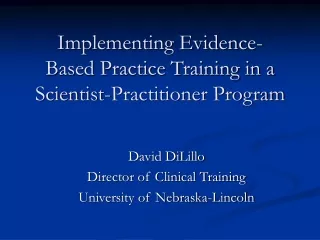 Implementing Evidence-Based Practice Training in a Scientist-Practitioner Program