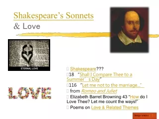 Shakespeare’s Sonnets &amp;  Love