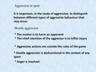 Aggression in sport