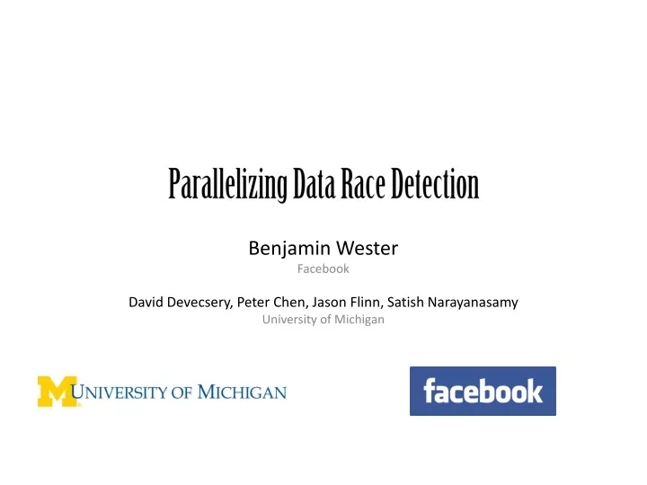 parallelizing data race detection