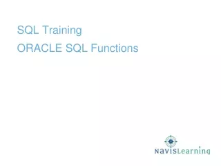 SQL Training ORACLE SQL Functions
