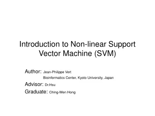 Introduction to Non-linear Support Vector Machine (SVM)