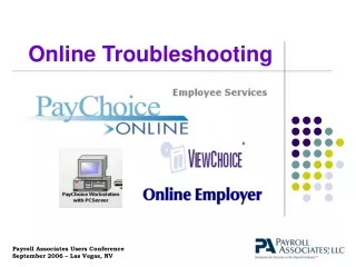 Online Troubleshooting