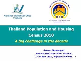 Rajana  Netsaengtip National Statistical Office ,Thailand 27-29 Nov. 2012 ; Republic of Korea