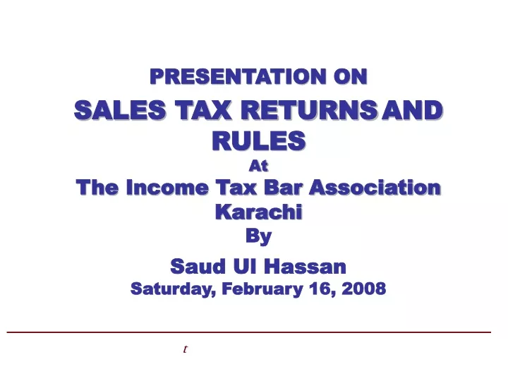 presentation on sales tax returns and rules