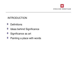 Definitions   Ideas behind Significance   Significance as art   Painting a place with words