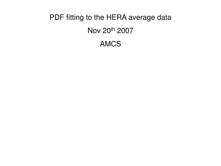 pdf fitting to the hera average data