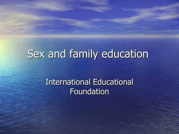 sex and family education