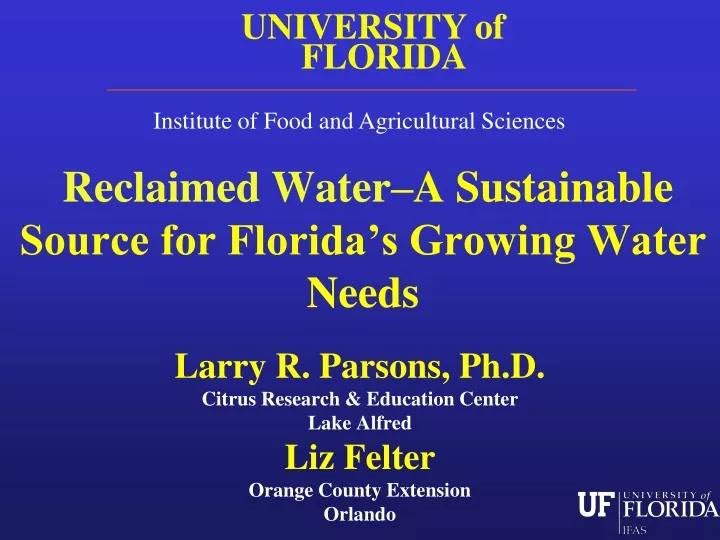 reclaimed water a sustainable source for florida s growing water needs
