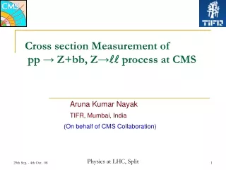 Cross section Measurement of   pp ? Z+bb, Z? ? l  process at CMS