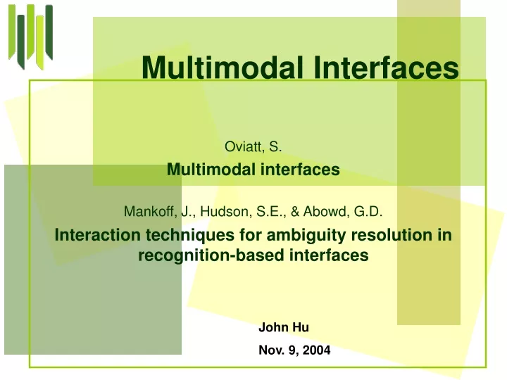 multimodal interfaces