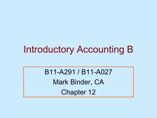 Introductory Accounting B