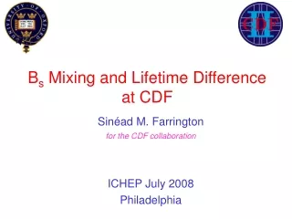 B s  Mixing and Lifetime Difference  at CDF