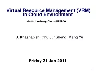 Virtual Resource Management (VRM) in Cloud Environment