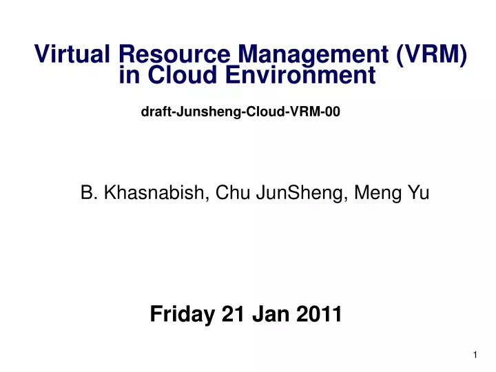 virtual resource management vrm in cloud environment