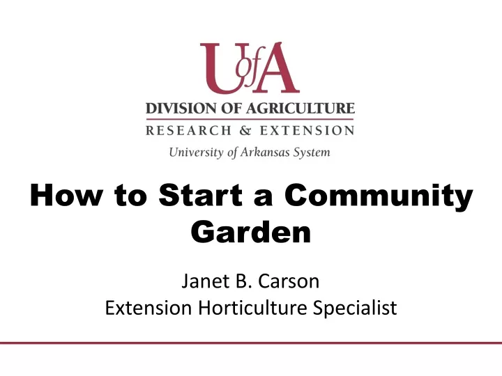 how to start a community garden