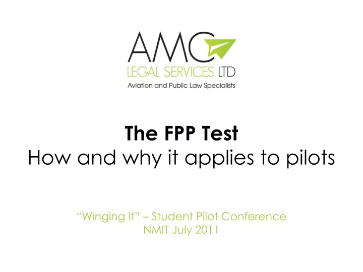the fpp test how and why it applies to pilots