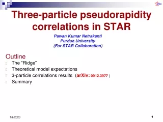 Three-particle pseudorapidity  correlations in STAR