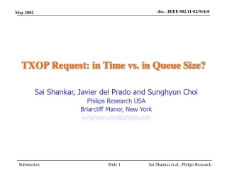 TXOP Request: in Time vs. in Queue Size?