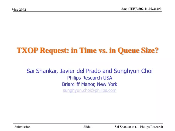 txop request in time vs in queue size