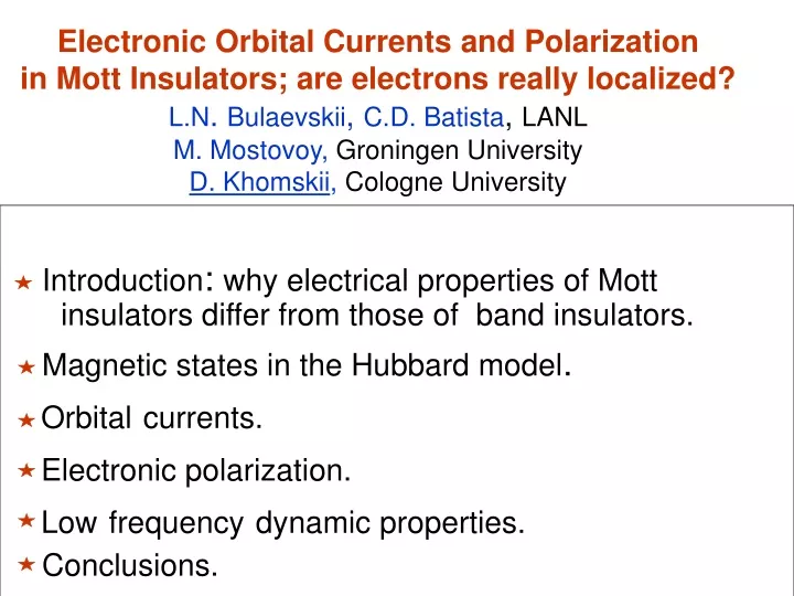 electronic orbital currents and polarization
