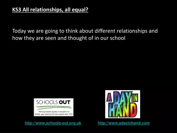 ks3 all relationships all equal today