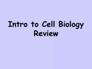 Intro to Cell Biology Review