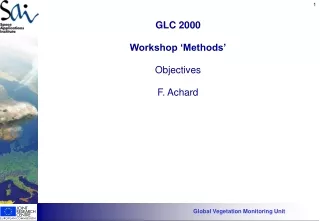 GLC 2000 Workshop ‘Methods’ Objectives F. Achard