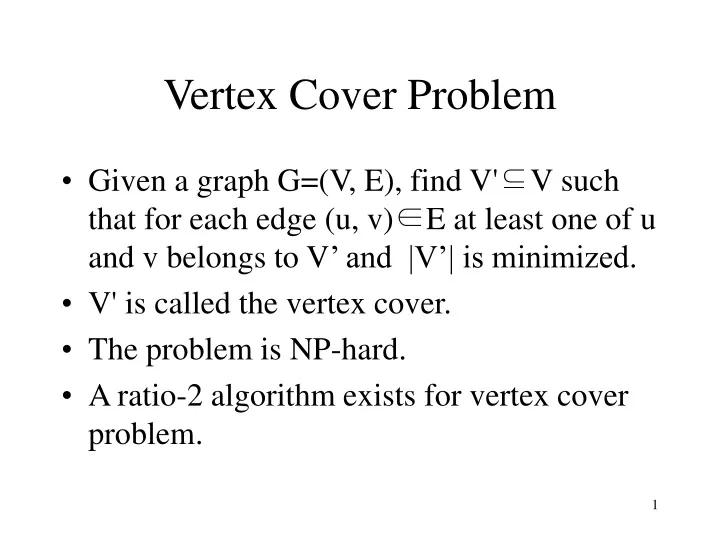 vertex cover problem