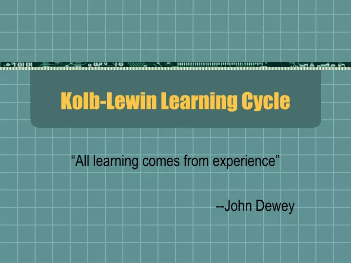 kolb lewin learning cycle