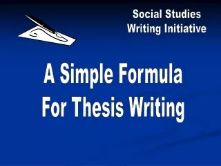 A Simple Formula For Thesis Writing