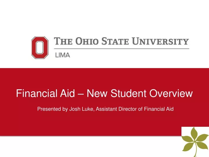 financial aid new student overview