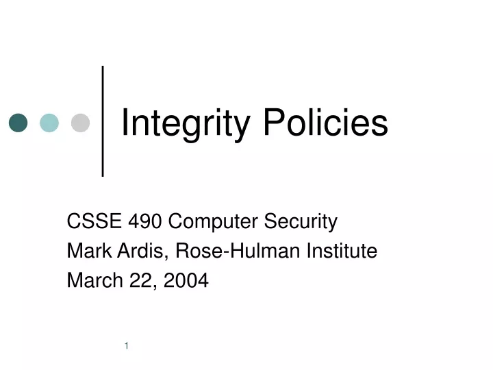 integrity policies