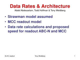 Data Rates &amp; Architecture Abdel Abdesselam, Todd Hoffman &amp; Tony Weidberg