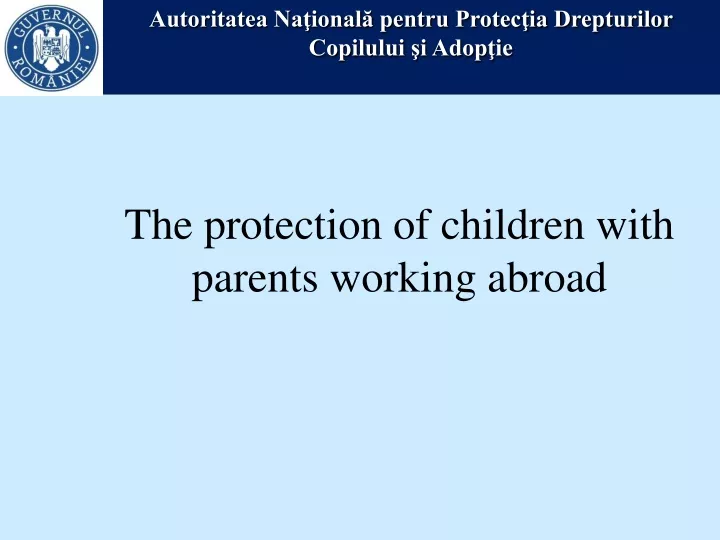 the protection of children with parents working abroad