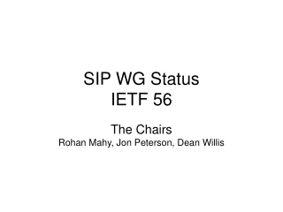 SIP WG Status IETF 56
