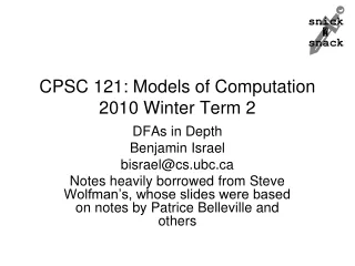 CPSC 121: Models of Computation 2010 Winter Term 2