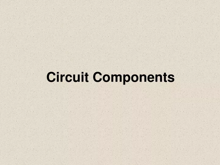 circuit components