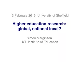Global, national and local agency: the  three dimensions of higher education