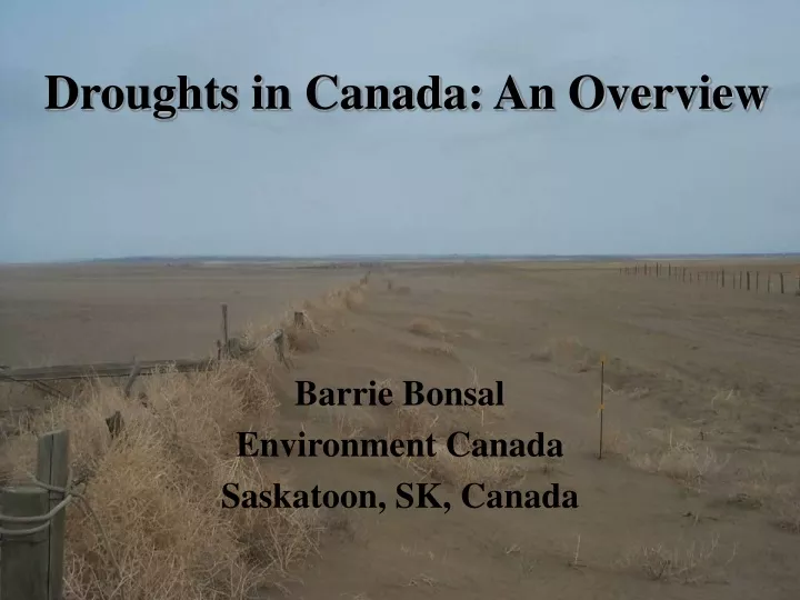 droughts in canada an overview