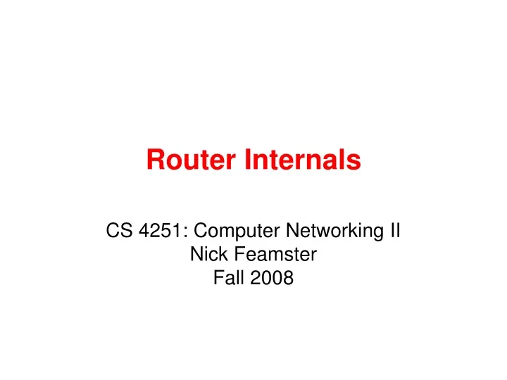 router internals