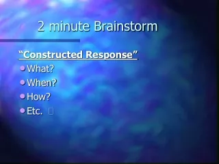 2 minute Brainstorm