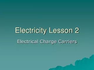 Electricity Lesson 2