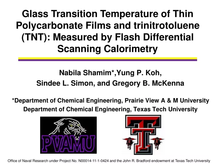 glass transition temperature of thin