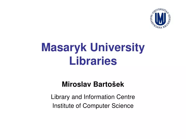 masaryk university libraries